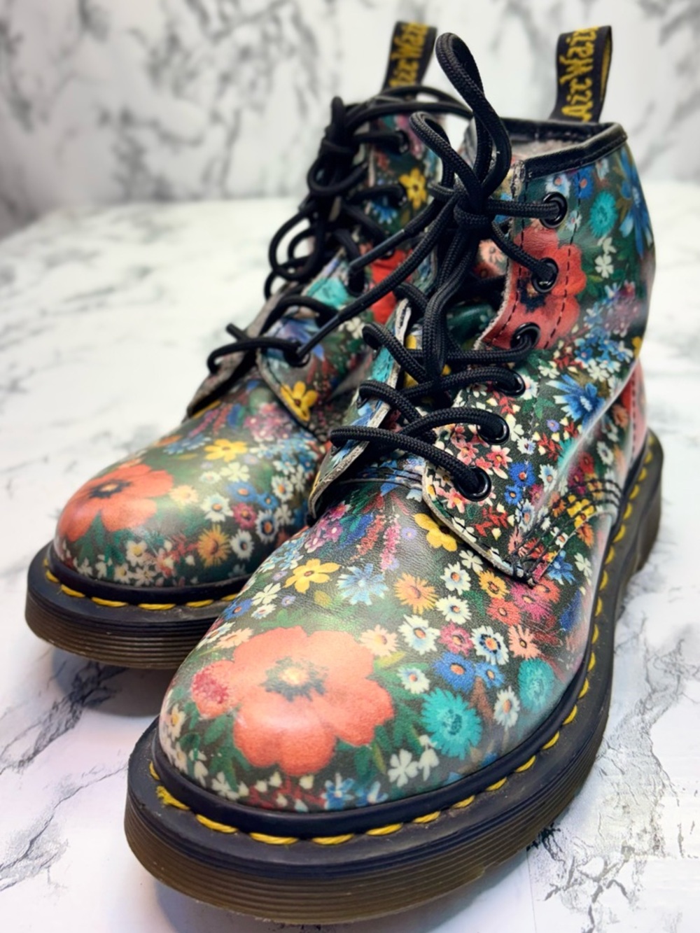 Dr. Martens 1460 Pascal Wanderlust floral print Lace up Combat boots Size 6 - Picture 10 of 15